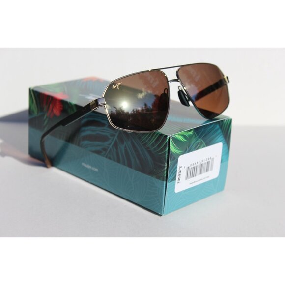 MAUI JIM Keawawa POLARIZED Sunglasses DGS620-16 Gold/Green Multicolor Mirror NEW - Picture 11 of 14